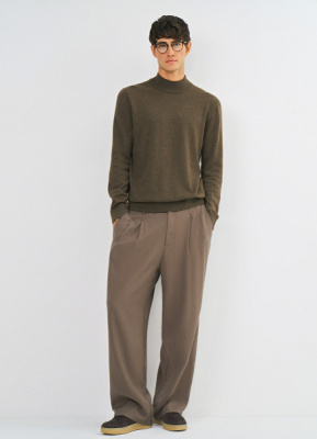 Базовый джемпер с воротником-стойкой, Коричневый