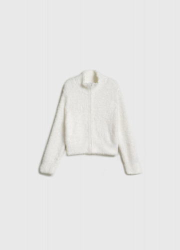 Вязаная толстовка с пушистым эффектом для девочек, Бежевый