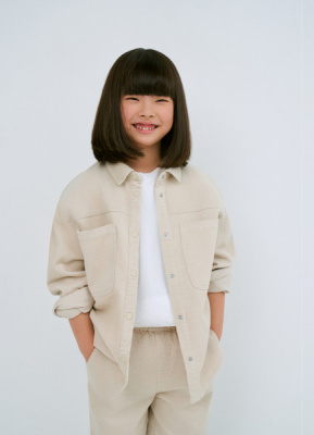 Вельветовая рубашка для девочек, Бежевый