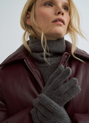 Вязаные перчатки, Серый