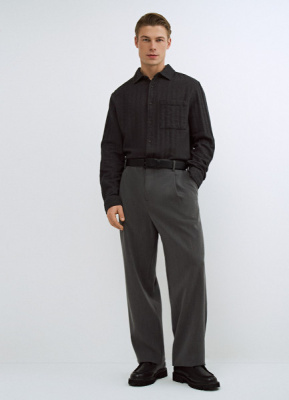 Рубашка с длинным рукавом, Серый