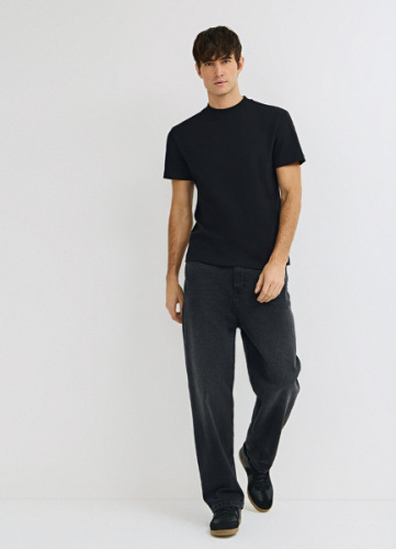 Футболка в рубчик, Черный