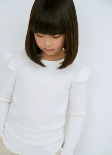 Лонгслив для девочек, Белый