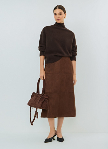 Свитер из мягкой пряжи с шерстью, Коричневый