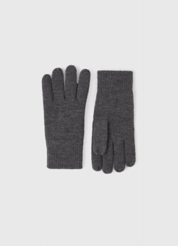 Вязаные утеплённые перчатки, Серый