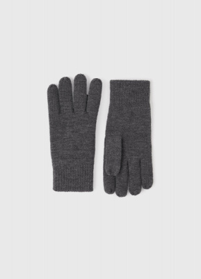 Вязаные утеплённые перчатки, Серый