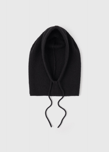 Шапка-капор со шнурком, Черный