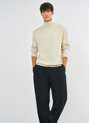 Базовый джемпер с содержанием шерсти, Бежевый