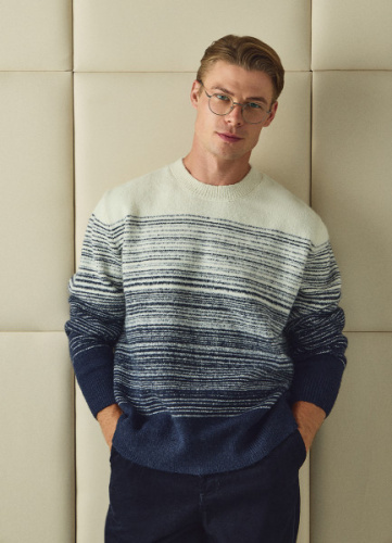 Джемпер с эффектом градиента, Синий