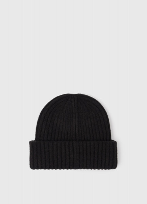 Вязаная шапка с отворотом, Черный