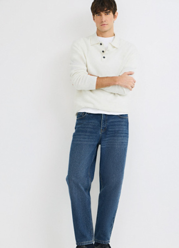 Утеплённые свободные джинсы Bow, Синий