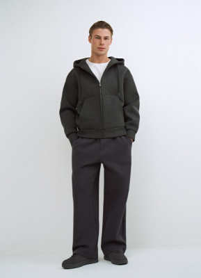 Толстовка на молнии с капюшоном, Серый