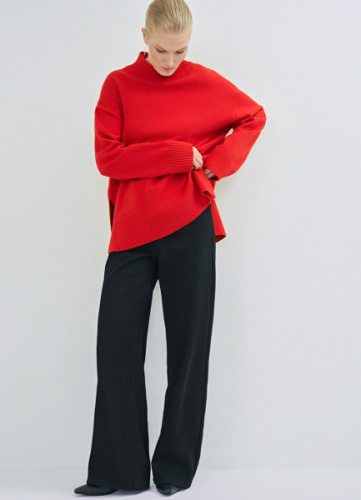 Утеплённые широкие джинсы, Черный