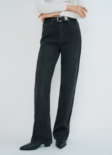 Прямые утеплённые джинсы, Серый