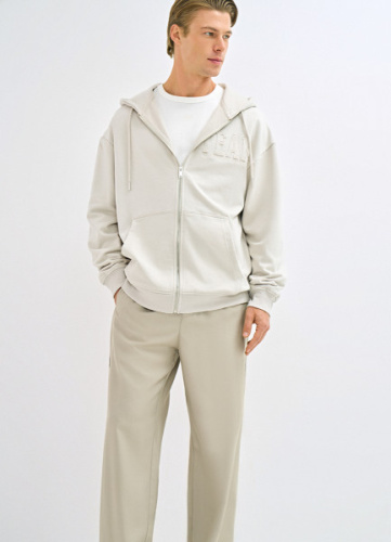 Толстовка на молнии с аппликацией, Белый