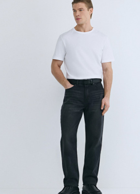 Утеплённые прямые джинсы, Серый