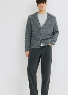 Утеплённые свободные джинсы Bow, Серый