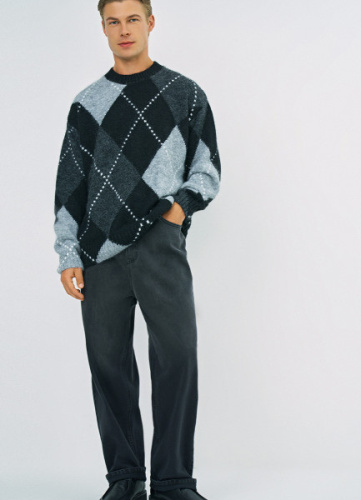 Свободные джинсы Baggy с эффектом градиента, Серый