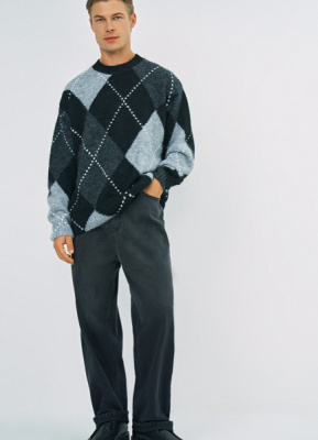 Свободные джинсы Baggy с эффектом градиента, Серый