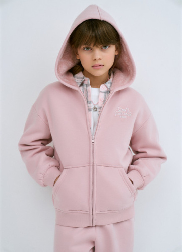 Толстовка на молнии для девочек, Розовый