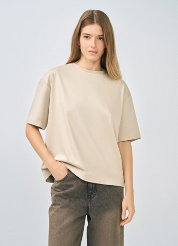 Футболка из искусственной замши, Бежевый