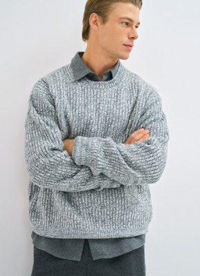 Джемпер из кручёной пряжи, Серый