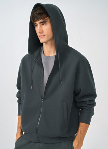 Толстовка на молнии с капюшоном, Серый