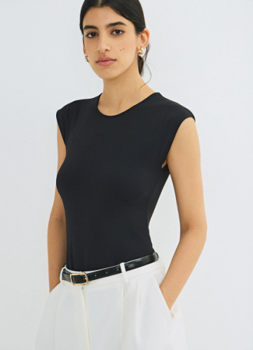 Базовое боди без рукавов, Черный