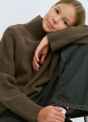 Свитер для девочек, Коричневый