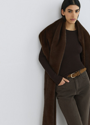 Шарф из искусственного меха, Коричневый