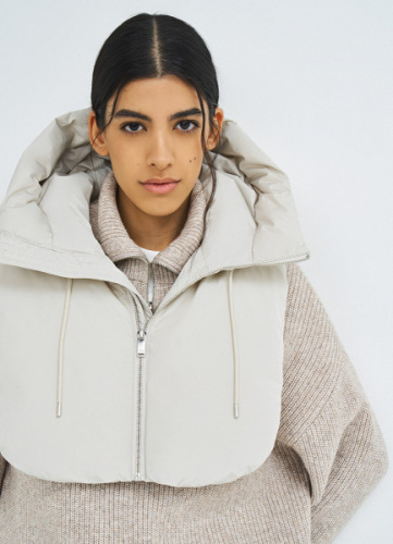 Утеплённый капюшон на молнии, Бежевый