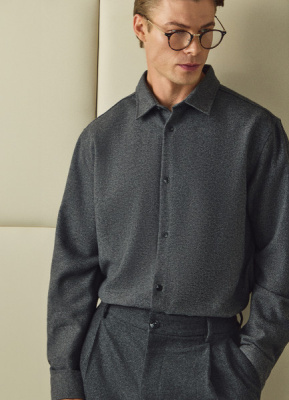 Рубашка из смесовой шерсти, Серый