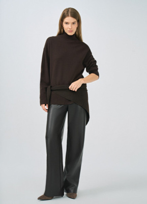 Джемпер с воротником-стойкой, Коричневый