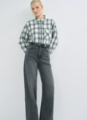 Рубашка в клетку, Серый