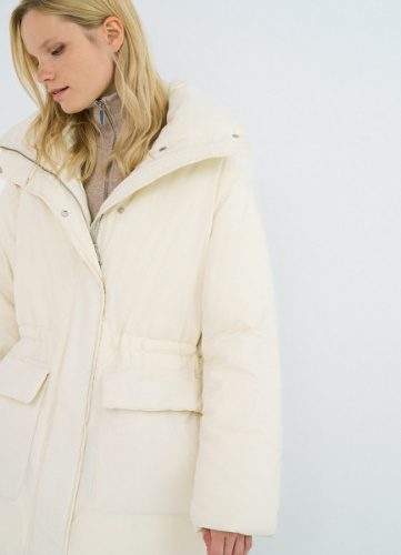 Утеплённая куртка с кулиской, Бежевый