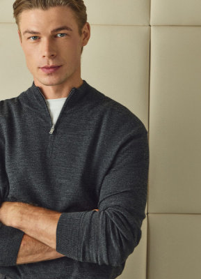 Джемпер из шерсти мериноса, Серый