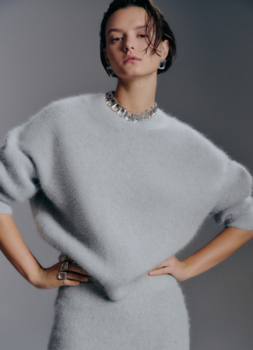 Джемпер из пряжи с ангорой, Серый