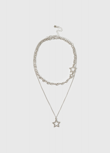 Ожерелье с подвесками для девочек, 2 шт., Серебряный