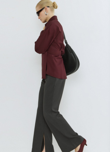 Расклёшенные брюки, Серый