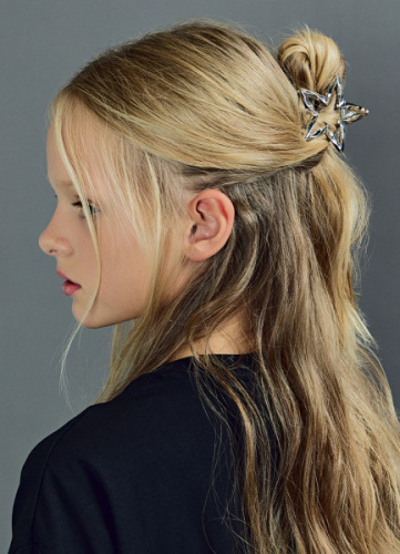 Заколка-краб для волос в виде звезды для девочек, Серебряный