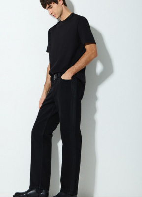 Джинсы Straight с накатом, Черный