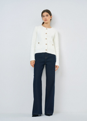 Широкие джинсы с высокой посадкой, Синий