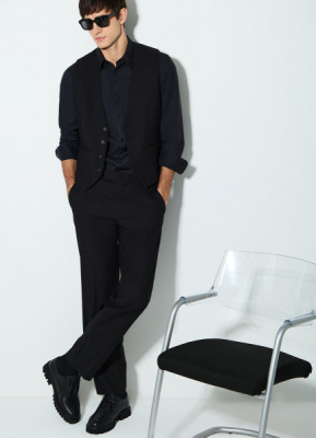 Жилет из структурной ткани, Черный