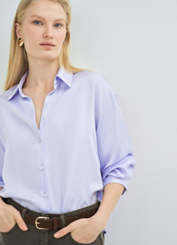 Сатиновая блузка, Фиолетовый