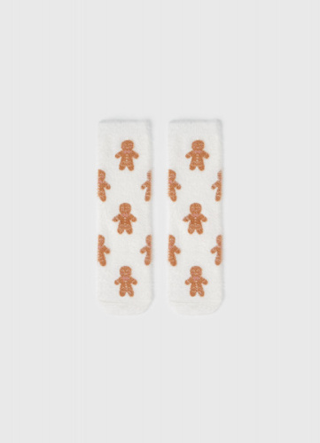 Пушистые носки с рисунком для девочек, Белый