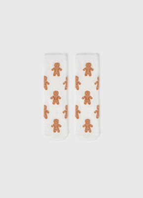 Пушистые носки с рисунком для девочек, Белый