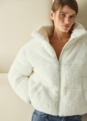 Утеплённая куртка из искусственного меха, Бежевый