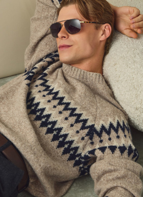 Джемпер с жаккардовым узором, Бежевый