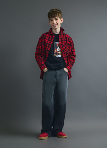 Широкие джинсы с градиентом для мальчиков, Серый