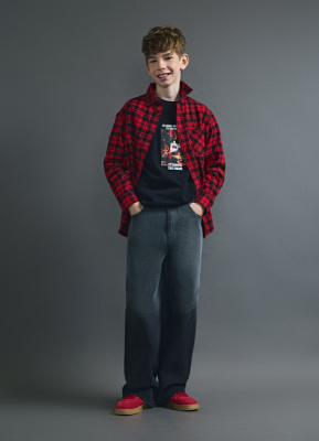 Широкие джинсы с градиентом для мальчиков, Серый